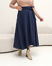 Жіноча спідниця розмір плюс Магра темно-синій (48-62)