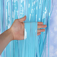 Декоративна шторка дощик "Блакитна" 1х2 м, для святкової фотозони