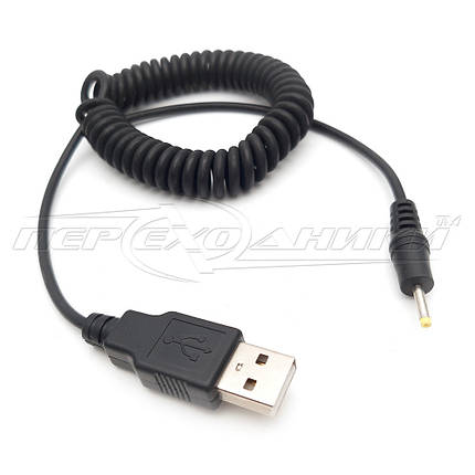 Кабель живлення USB to DC 2.5x0.7 мм, кручений 1.2м, фото 1