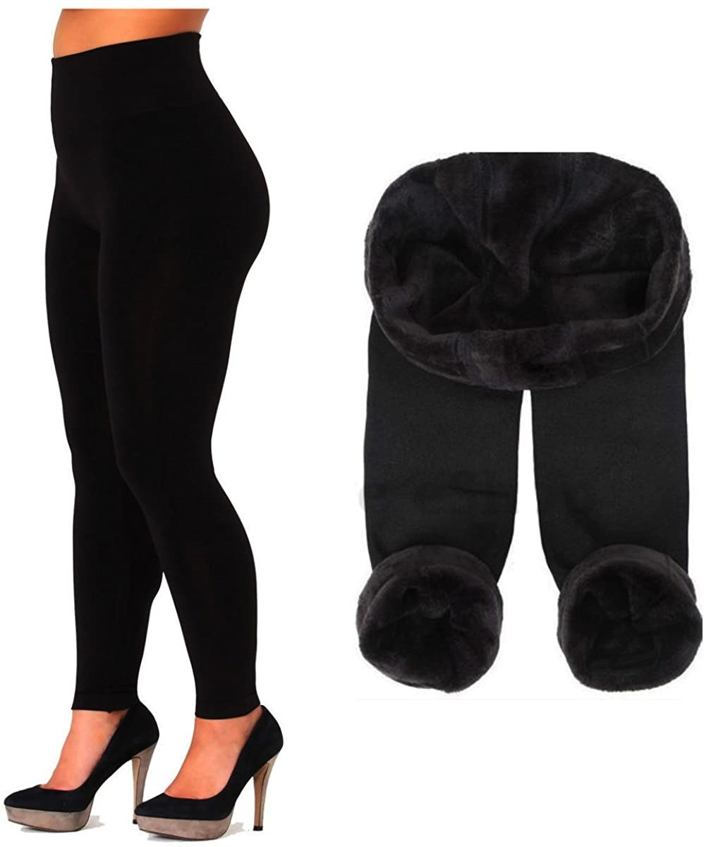 Лосини термововна на щільному хутрі Ластівка Л157 3XL-8XL чорні, фото 1