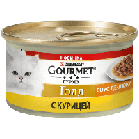 Влажный корм для кошек Purina Gourmet Gold Соус Де-Люкс с курицей 85г.