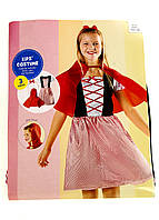 Дитячий маскарадний костюм Червона Шапочка LIDL, карнавальний костюм для дівчинки Червоний Плащ 134/140