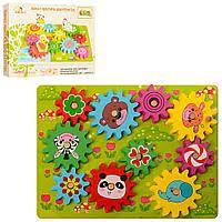 Дерев'яна іграшка Гра MD 1264 шестерні, 10 шт., кор., 31-23-3,5 см., фото 1