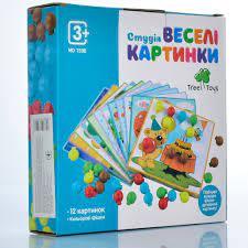 Дерев'яна іграшка Гра MD 1598 мозаїка, картинки 12шт., кольорові фішки, кор., 17,5-17,5-4см., фото 1