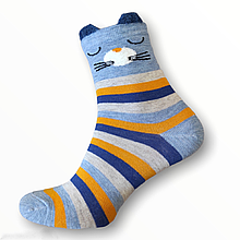 Шкарпетки жіночі демісезонні з вушками сплячий котик 36-41