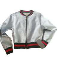 Куртка ветровка с экокожи спортивная для девочек на 4, 10, 12 лет