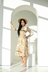 Сукня жіноча міді тканина софт з квітковим принтом