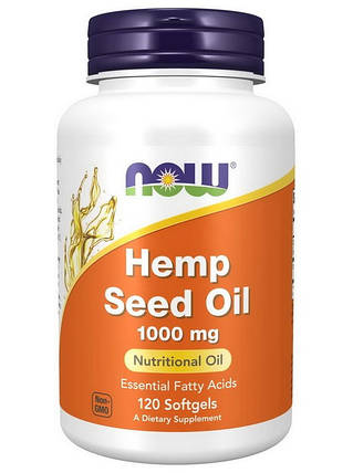 Конопляна олія Now Hemp Seed Oil 1000 mg 120 softgels, фото 1