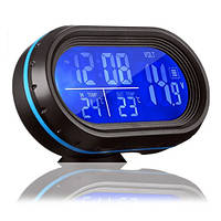 Термометр + годинник + вольт VSТ 7009 V 2кол. підсв, 2 датч темп/секунд/будильник/"соня"/прикурка-ба