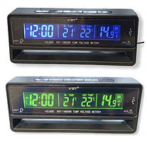 Термометр + годинник + вольт VST 7010V 2кол. підсв, 2 датч темп/секунд/будильник/"соня"/прикурка-бат