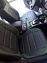 Чохли на Subaru Outback (Субару Аутбек) 2003-2014рр (модельні, MAX-L, окремий підголовник) Чорно-зелений, фото 5