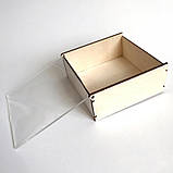 Скринька для кілець з прозорою кришкою 80*80*40мм, фото 3