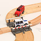 Залізна дорога з дерева дитяча, Iekool, 110 деталей, 140x52, (Brio, Ikea, Edwone) Iekool 04, фото 6