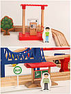 Залізна дорога з дерева дитяча, Iekool, 110 деталей, 140x52, (Brio, Ikea, Edwone) Iekool 04, фото 7
