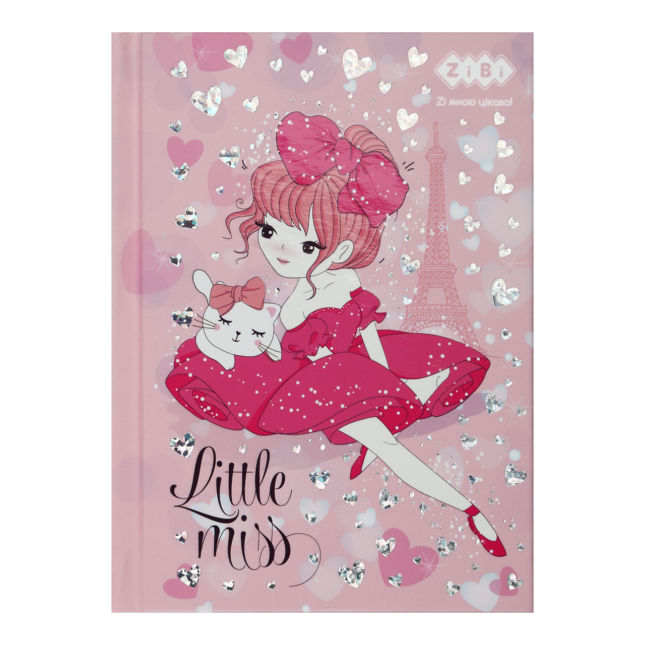 /Блокнот LITTLE MISS А6 64 л клітинка тв обв мат ламін + лак фольга рожевий KIDS Line