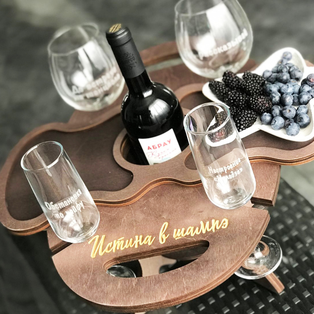 Винный столик из дерева 500*300мм (ID#1476081477), цена: 747 ₴, купить ...