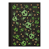 /Блокнот UFO А6 64 л клітинка тв обл мат ламін +лак чорний KIDS Line