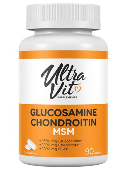 Для суглобів і зв'язок Ultra Vit Glucosamine & Chondroitin MSM 90 tabs