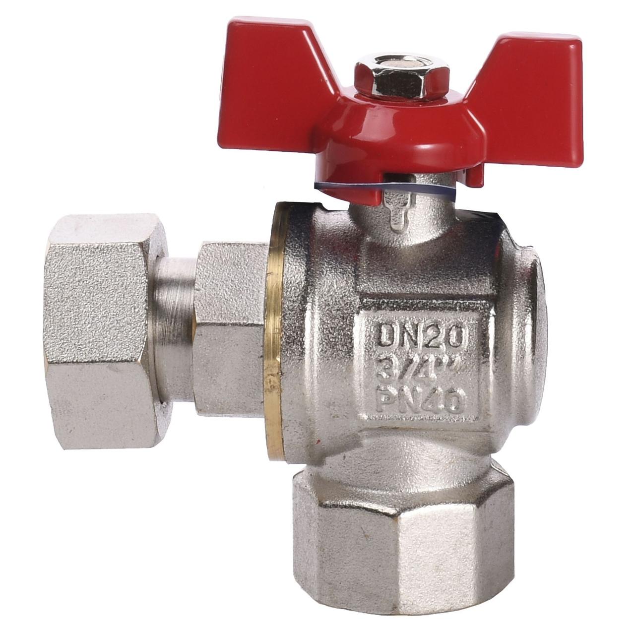 Кран кульовий кутовий з накидною гайкою SOLOMON 3/4" ВВ PN40 160401, фото 1