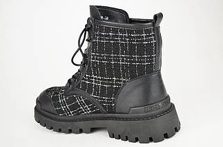 Черевики в клітку V. I. konty 861 39 Чорний текстиль/шкіра 36, фото 3