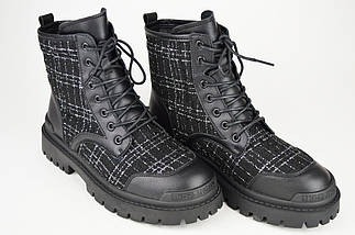 Черевики в клітку V. I. konty 861 39 Чорний текстиль/шкіра 36, фото 5