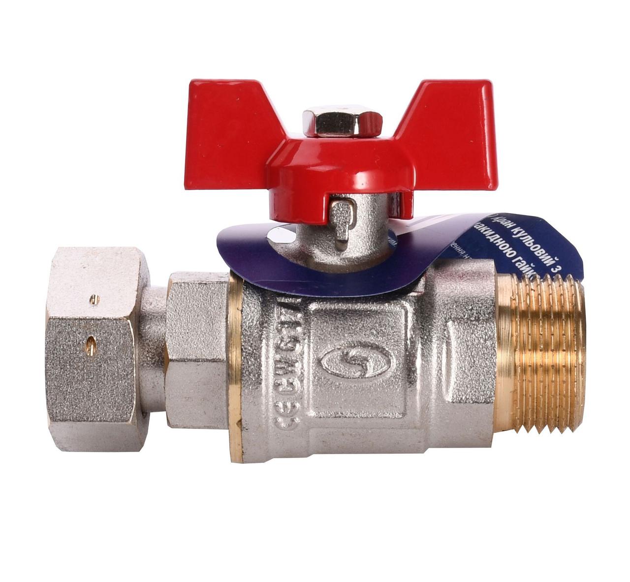 Кран кульовий прямої з накидною гайкою SOLOMON 3/4" НВ PN40 160406, фото 1