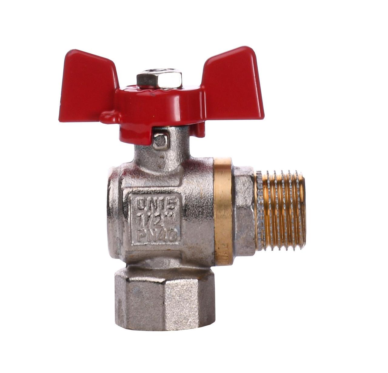 Кран кульовий Q PROFESSIONAL 1/2" нв КБ кутовий Q154 PN40, фото 1