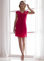 Шовкова жіноча нічна сорочка "Флоренція". TM"Silk Kiss". Florence. Натуральний 100% шовк. Малинова, фото 3