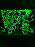 Акриловый светильник-ночник Клинок рассекающий демонов зеленый tty-n000885