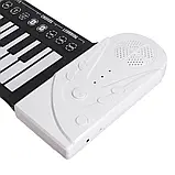 Гнучке піаніно, синтезатор на 49 клавіш, електронне піаніно для дітей — Білий, фото 9
