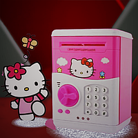 Электронная детская копилка-сейф "Hello Kitty" 510-5,детский банкомат кодовый замок