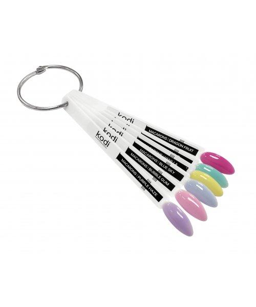 Палітра відтінків кольорового базового покриття Kodi Professional Color Rubber Base Macarons (6 типс), фото 1