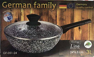 Сковорода GERMAN FAMILY GF-051-24 24*6.5 см висока з гранітним покриттям