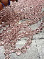 Бусины чешские хрусталь стекло розовый прозрачный. 10*7мм.