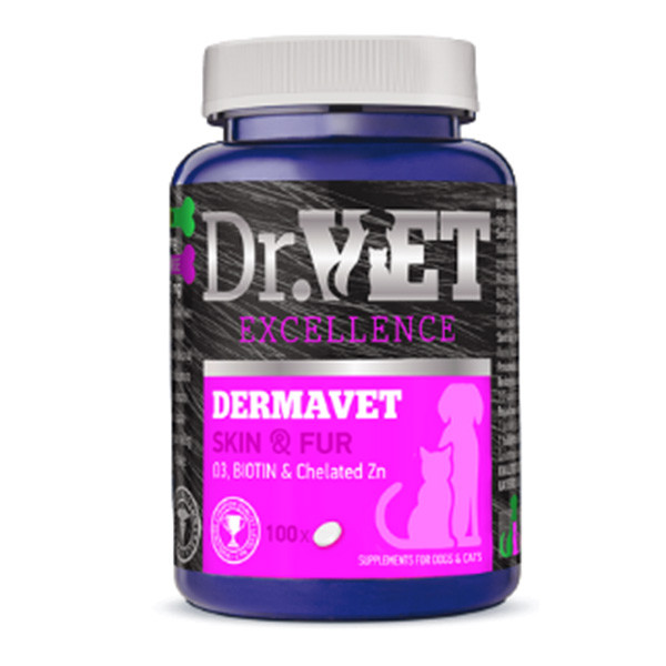 Dr.Vet Dermavet (Дермавет) - поживна добавка для собак і кішок з омега-3 жирними кислотами, №100