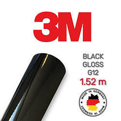 3M 2080 G12 Black Gloss — глянсова чорна плівка 1.524 м