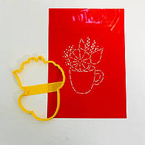 3D форми-вирубки для пряників "Чашка з квітами"