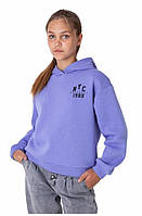 Дитяча тепла кофта худі для дівчинки Mevis лаванда