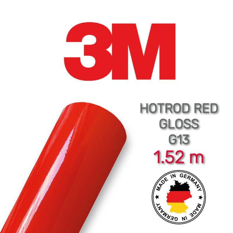 3M 2080 G13 Hotrod Red Gloss — глянсова червона плівка 1.524 м