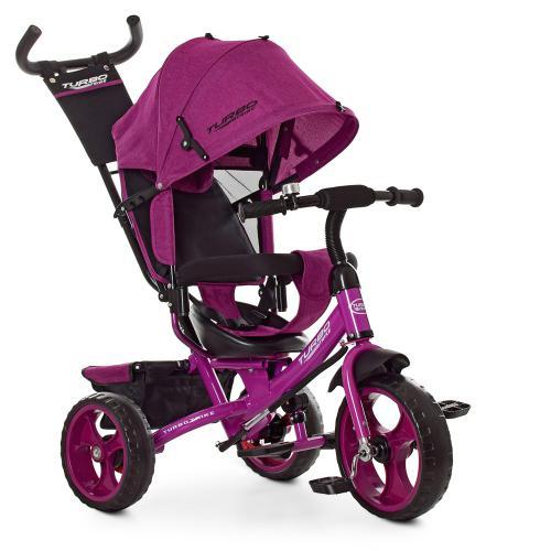 Велосипед з батьківською ручкою Turbo Trike M 3113-18L, фуксія