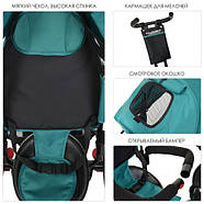 Велосипед з батьківською ручкою Turbo Trike M 3113-4-1, зеленого кольору, фото 2