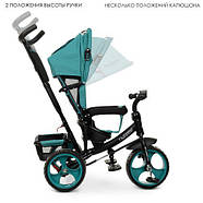Велосипед з батьківською ручкою Turbo Trike M 3113-4-1, зеленого кольору, фото 3