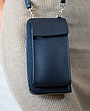 Жіноча шкіряна сумка-гаманець через плече "Ricambio" синя, фото 7