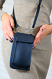 Жіноча шкіряна сумка-гаманець через плече "Ricambio" синя, фото 2