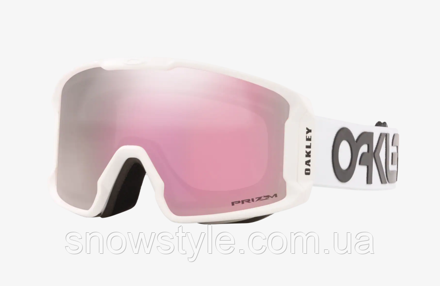 Гірськолижна маска Oakley Line Miner M (XM) Factory Pilot White Лінза Prizm Hi Pink