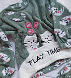 П14 Жіноча тепла піжама з флісу та махри L, фото 2