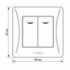 VIDEX BINERA Вимикач двоклавішний з підсвічуванням чорний графіт, фото 2