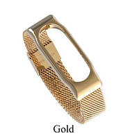 Металлический Ремешок, ремень, браслет для xiaomi mi band 2, ми бенд 2 миланское плетение золотистый