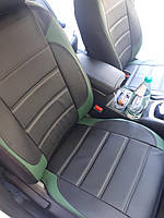Чехлы на сиденья Peugeot 107 модельные MAX-L из экокожи Черно-зеленый