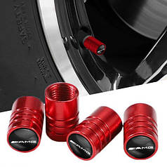 Ковпачки на ніпель для Mercedes AMG Alitek Long Red Мерседес АМГ, 4 шт.